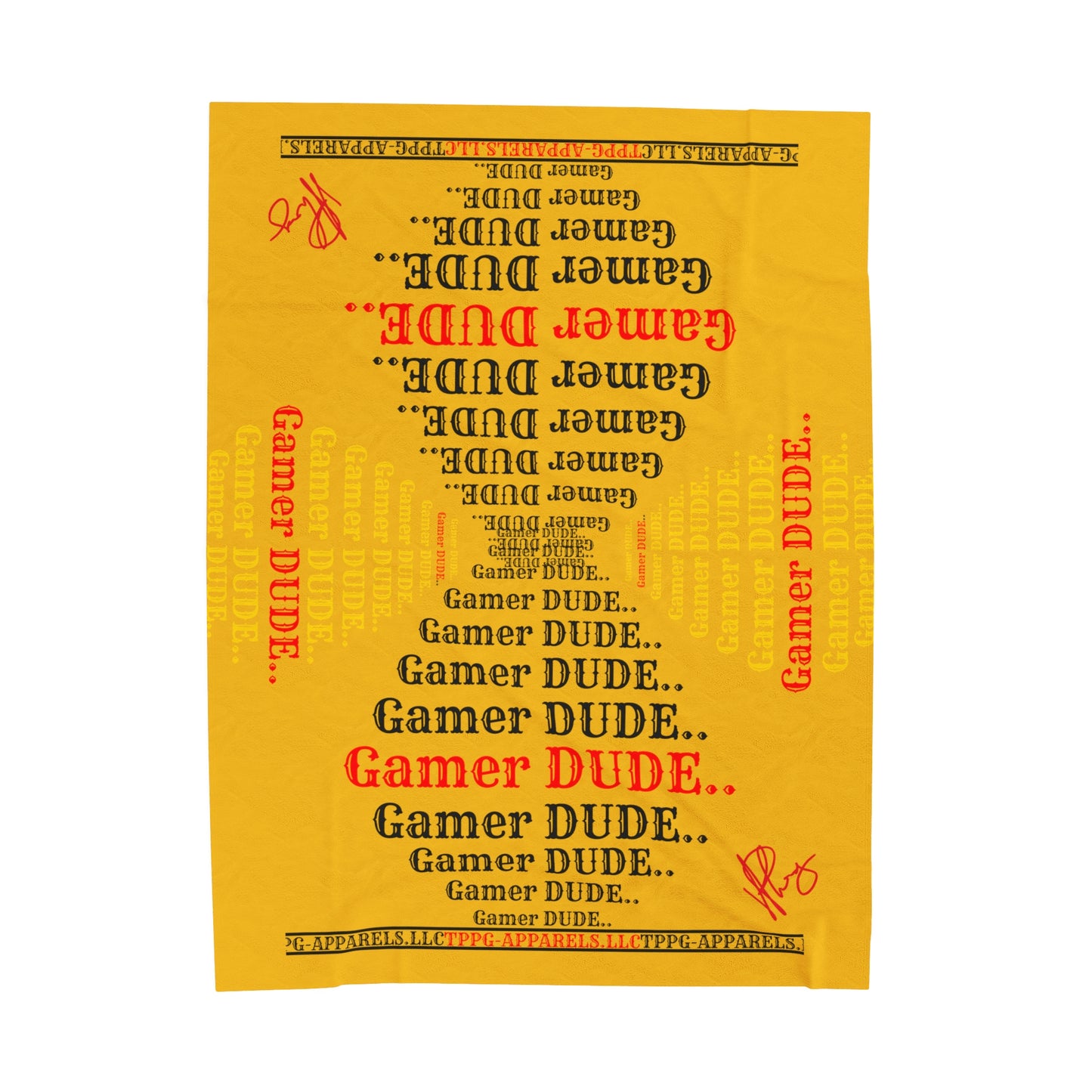 Ok Guys, another Bold Yellow Gamer Style Blanket from the "TPPG-Apparels" Brand Presents one of it's koolest designs on this Yellow Velveteen Plush Blanket