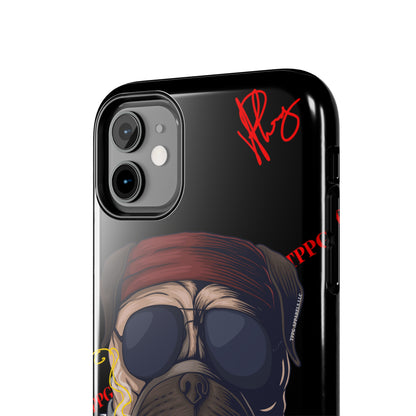 This Tough Design of A "Ruff Rider" with a Black Base Color - Cute Pet Design for Dog Owners Verision from the 'TPPG Collection' Line carries Several sizes of the "iPhone Series" Tough Phone Cases