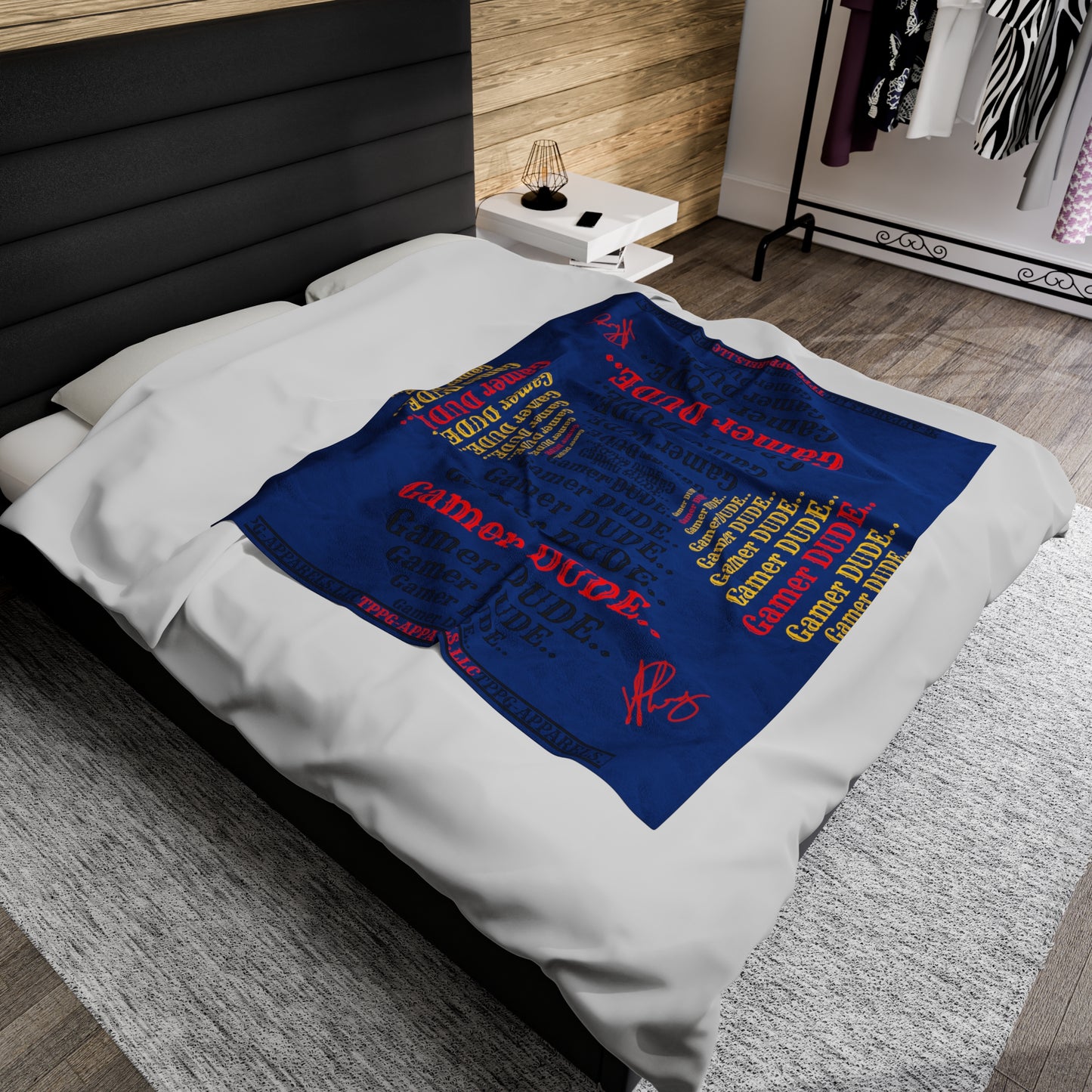 Guys another Bold Gamer Style Blanket from the "TPPG-Apparels" Brand Presents one of it's koolest designs on this Royal Blue Velveteen Plush Blanket