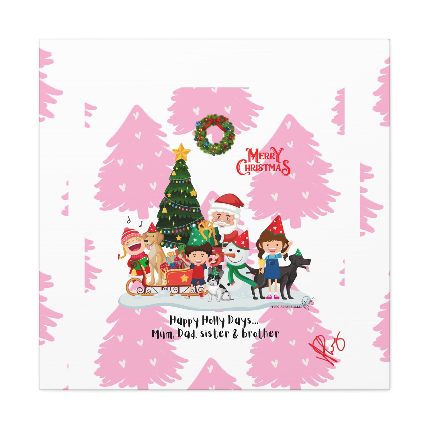 Happy Holidays-"TPPG Brand Christmas Collection" - Canvas Gallery Wraps "- in Bold colors