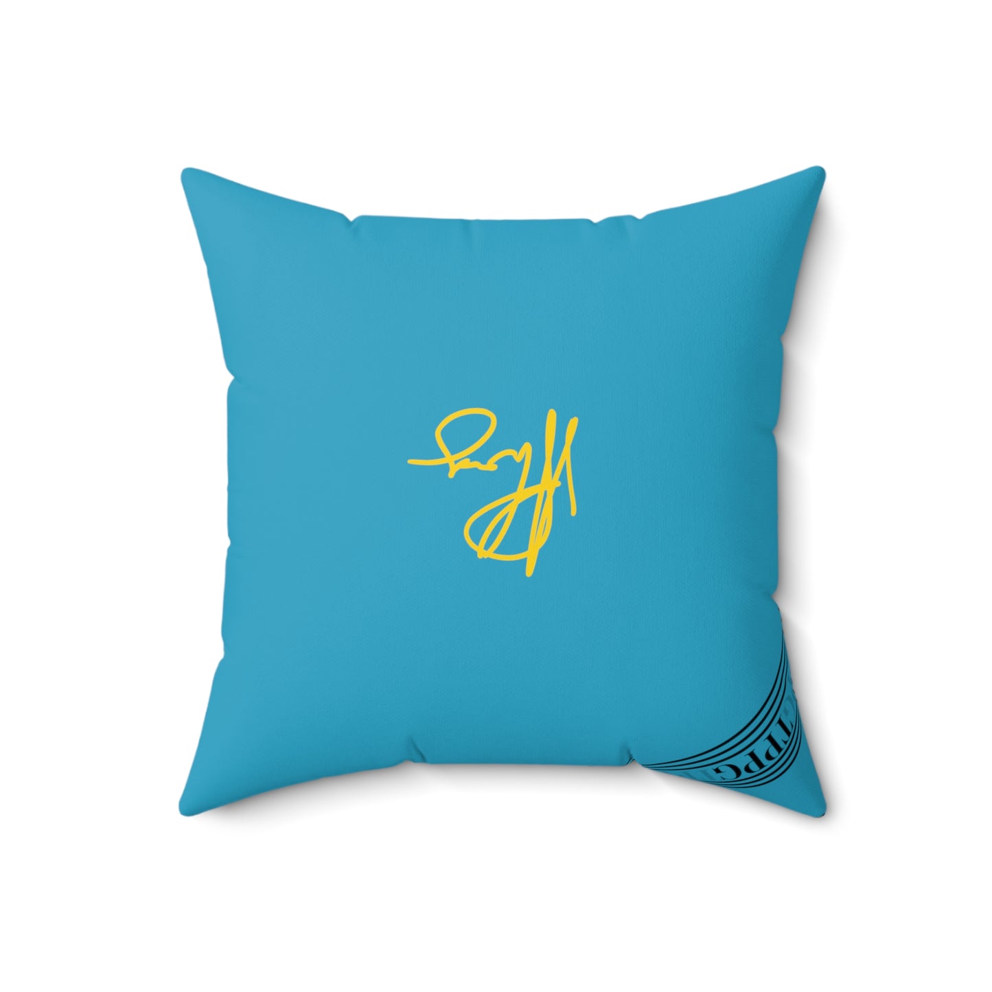 (Children) Spun Polyester ('1-side') Square Pillow (4 sizes-Turquoise Bgd) - By: "TPPG KIds Collection"