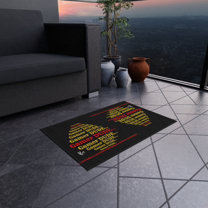 Black Durable & Non-Slip Outdoor Rug-"TPPG Gamer Collection"