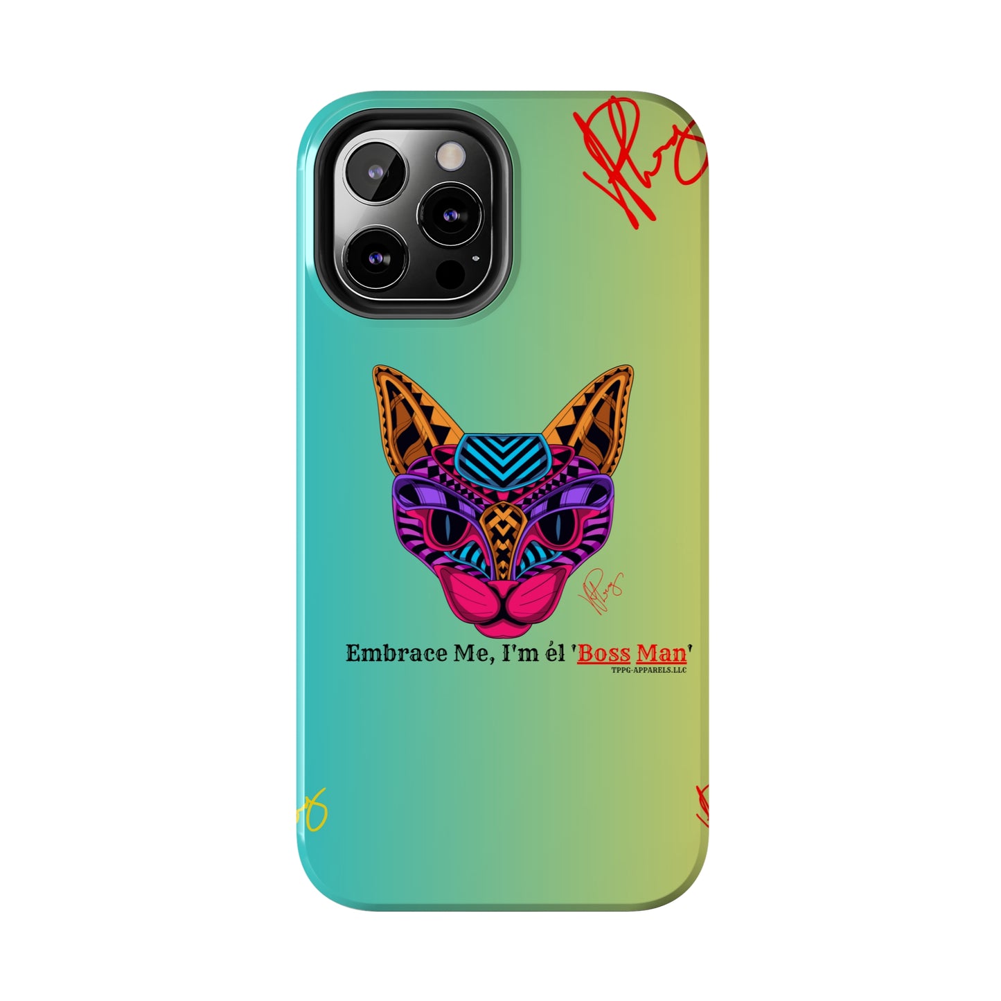 Pets Designed Phone Cases - iPhone/ Samsung Galaxy & GooglePixel ("Embrace Me.."1) (Green/Yellow Hue Color)