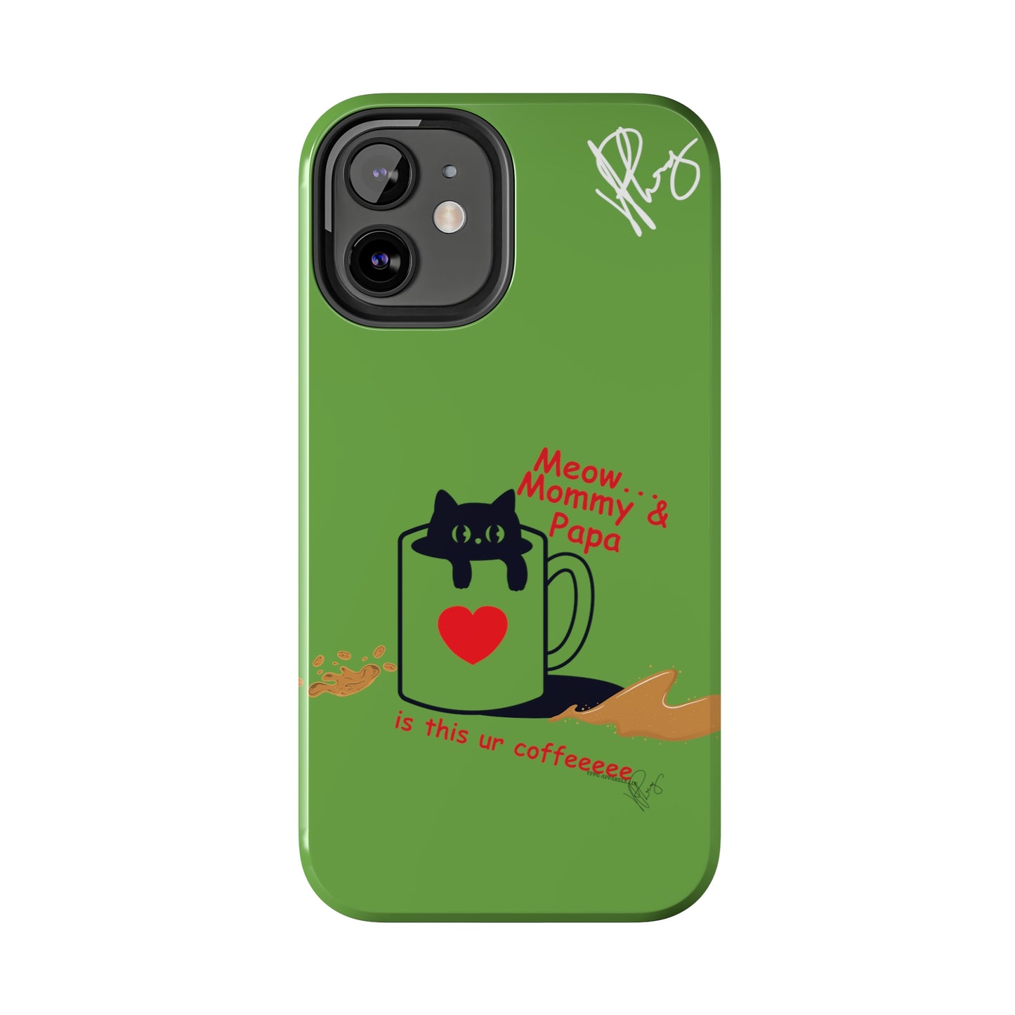 Ok Guys here's another one of our Cutest Coffee Pet Designs (in a Light Green Base Color) Verision from the 'TPPG Collection' Line carries Several sizes of the "iPhone Series" Tough Phone Cases