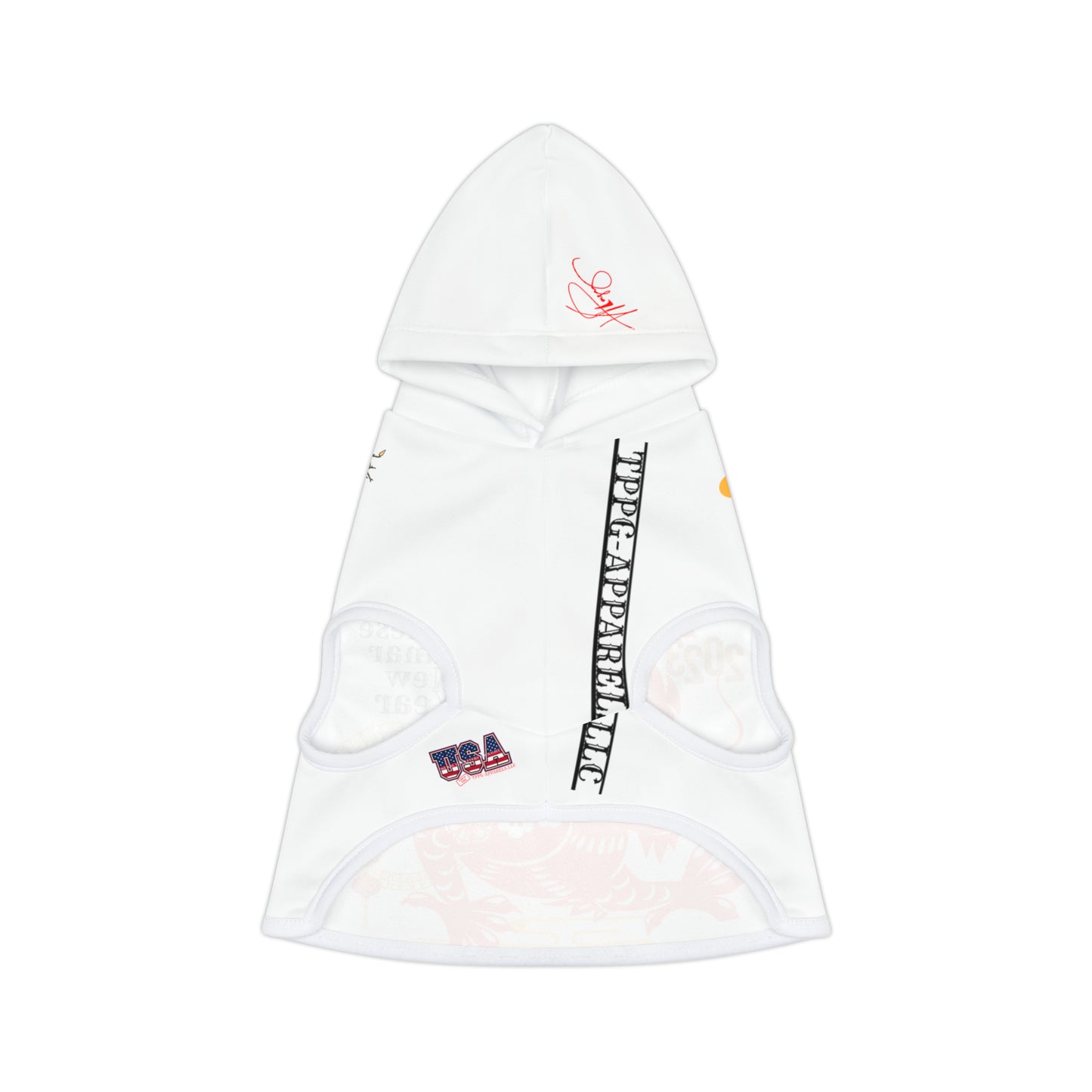 Chinese Lunar Holiday/New Year (Cute White & Red) Pet Hoodie by "TPPG-Apparels" Holiday Collections