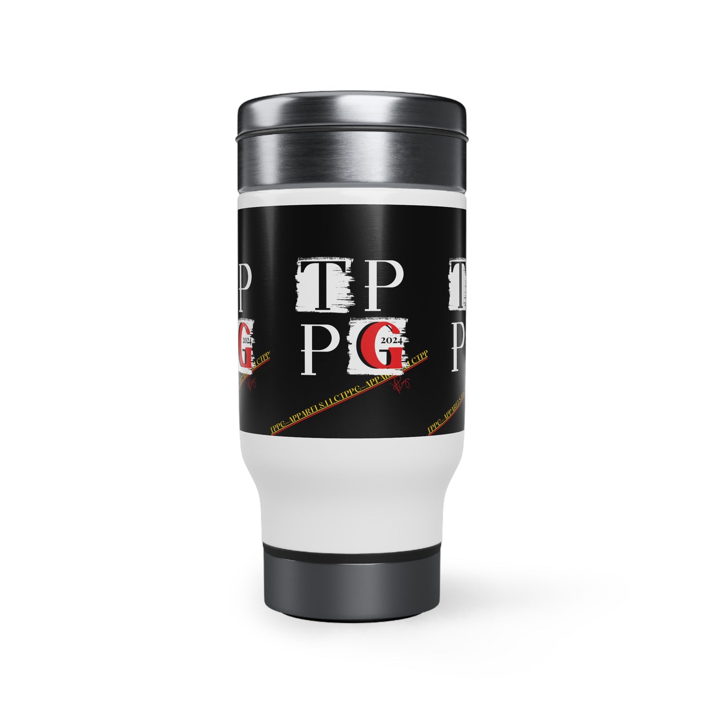 Stainless Steel 14oz Travel Mug with Handle - from the "TPPG" Merch Collection