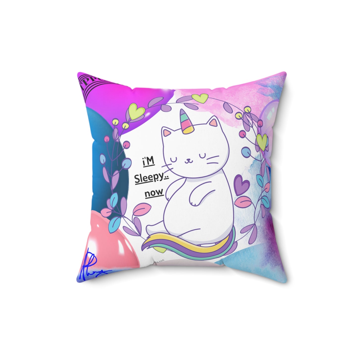 (Toddler/Kid) Spun Polyester Square Pillow (4 sizes-White Bgd) - By: "TPPG KIds Collection"