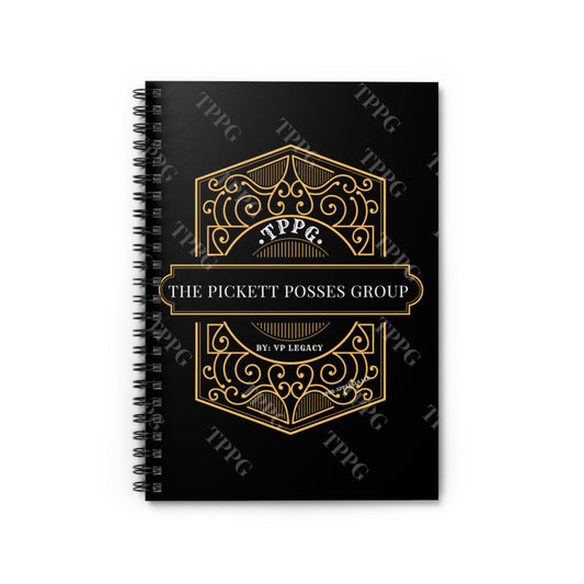 A Sleek (59pgs) 'TPPG-Apparel Brand' Crest Logo Style Spiral Notebook - Ruled Line