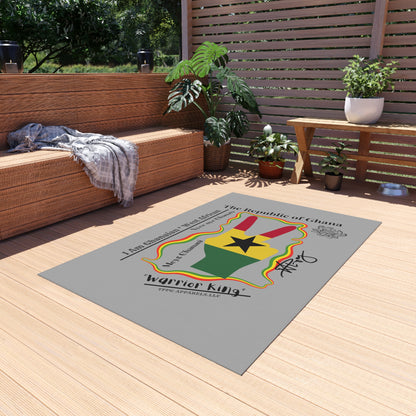 "Ghana Design" White Durable Outdoor Rug