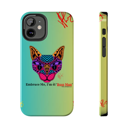 Pets Designed Phone Cases - iPhone/ Samsung Galaxy & GooglePixel ("Embrace Me.."1) (Green/Yellow Hue Color)