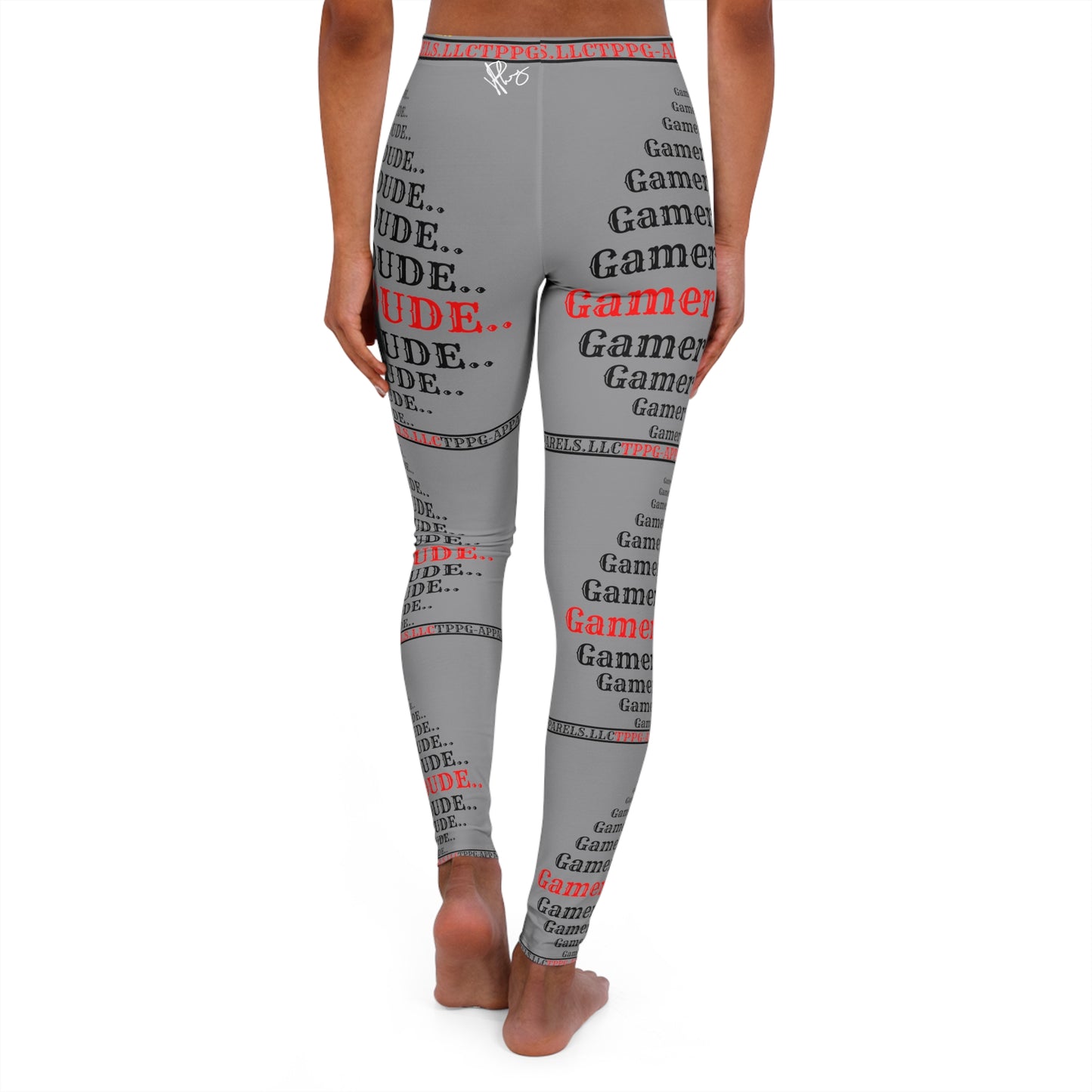 Another design of our Sexy & Stylish (Grey) Women's "Gamer" Spandex Leggings with different sizes By:"TPPG-Apparels" Stylish Brands