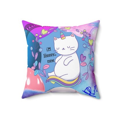 (Children) Spun Polyester ('1-side') Square Pillow (4 sizes-Lt. Blu Bgd) - By: "TPPG KIds Collection"